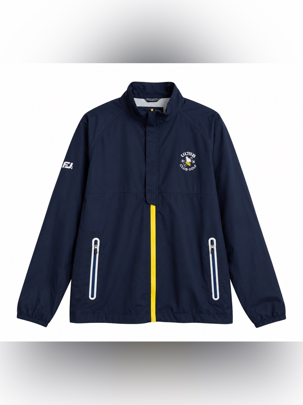Polo by Ralph Lauren Navy Windbreaker with Yellow Center Zip